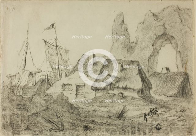 Huts Etretat, 1876. Creator: Barbin.