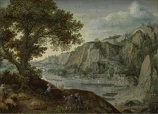 Huy viewed from Ahin, c1570-1580. Creator: Lucas van Valckenborch