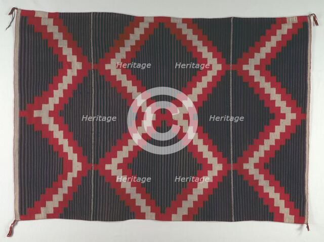 Hubbell Revival-style Rug with Moki (Moqui) Stripes, c. 1890-1910. Creator: Unknown.