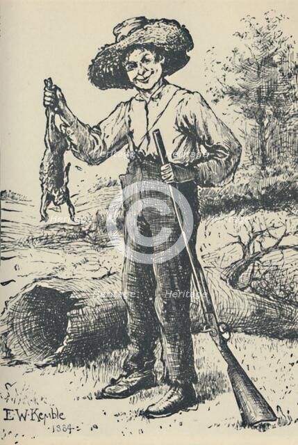 'Huckleberry Finn', 1884, (c1950). Creator: Edward Windsor Kemble.