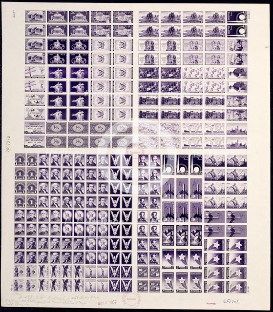 Huck Press experimental plate proof, 1957. Creator: Bureau of Engraving and Printing.