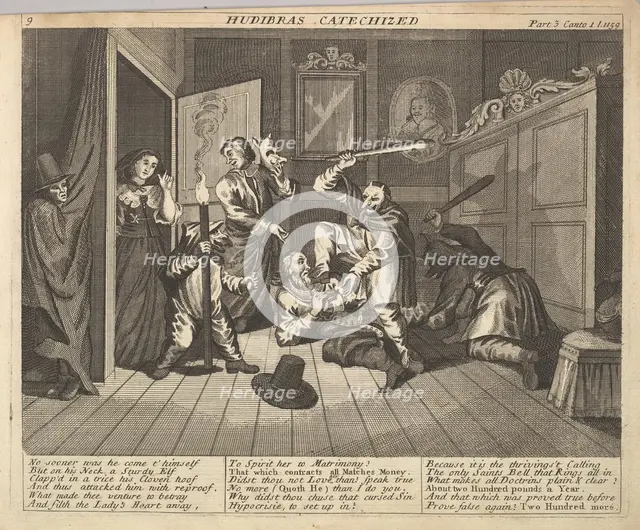 Hudibras Catechized (Plate 9: Illustrations to Samuel Butler's Hudibras), 1725-30 (?). Creator: Unknown.