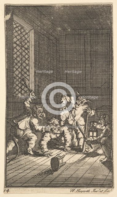 Hudibras Catechized (Seventeen Small Illustrations for Samuel Butler's Hudibras, no. 14), 1721-26. Creator: William Hogarth.