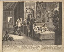 Hudibras and the Lawyer (Plate 12: Illustrations to Samuel Butler's Hudibras), 1725-30 (?). Creator: Unknown