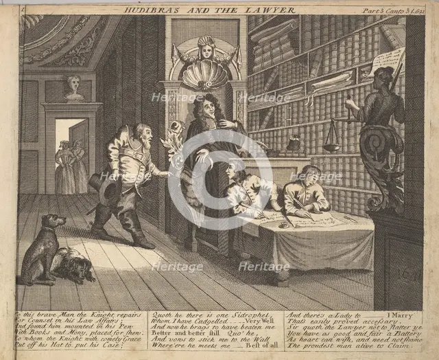 Hudibras and the Lawyer (Plate 12: Illustrations to Samuel Butler's Hudibras), 1725-30 (?). Creator: Unknown.