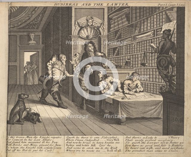 Hudibras and the Lawyer (Plate 12: Illustrations to Samuel Butler's Hudibras), 1725-30 (?). Creator: Unknown.