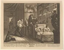 Hudibras and the Lawyer (Twelve Large Illustrations for Samuel Butler's Hudibras, Plate..., 1725-68. Creator: William Hogarth