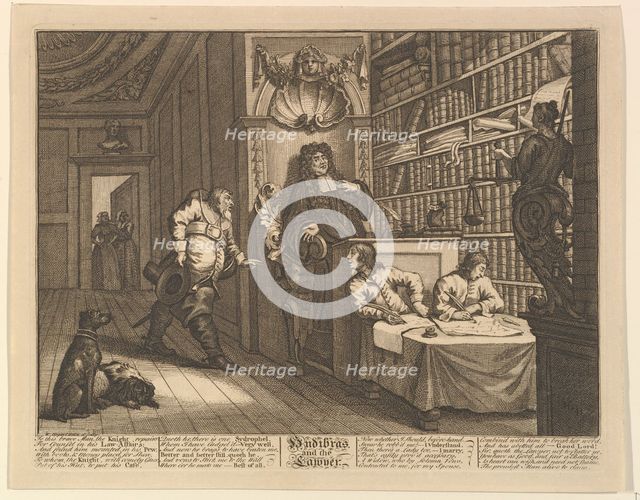 Hudibras and the Lawyer (Twelve Large Illustrations for Samuel Butler's Hudibras, Plate..., 1725-68. Creator: William Hogarth.