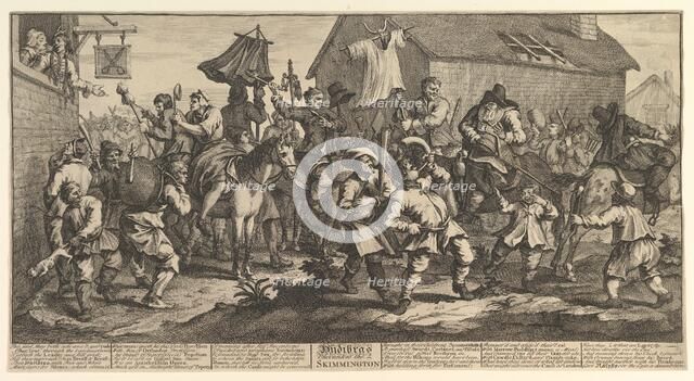 Hudibras and the Skimmington (Twelve Large Illustrations for Samuel Butler's H..., February 1725-26. Creator: William Hogarth.