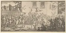 Hudibras and the Skimmington (Seventeen Small Illustrations for Samuel Butler's Hudibra..., 1721-26. Creator: William Hogarth