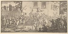 Hudibras and the Skimmington (Seventeen Small Illustrations for Samuel Butler's Hudibra..., 1721-26. Creator: William Hogarth