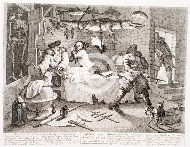 'Hudibras beats Sidrophel and his man Whacum', 18th century. Creator: William Hogarth.