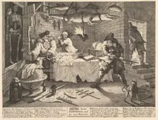 Hudibras beats Sidrophel and his man Whacum (Twelve Large Illustrations for Sa..., February 1725-26. Creator: William Hogarth