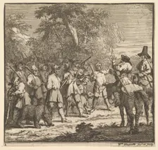 Hudibras First Adventure (Seventeen Small Illustrations for Samuel Butler's Hudibras, n..., 1721-26. Creator: William Hogarth