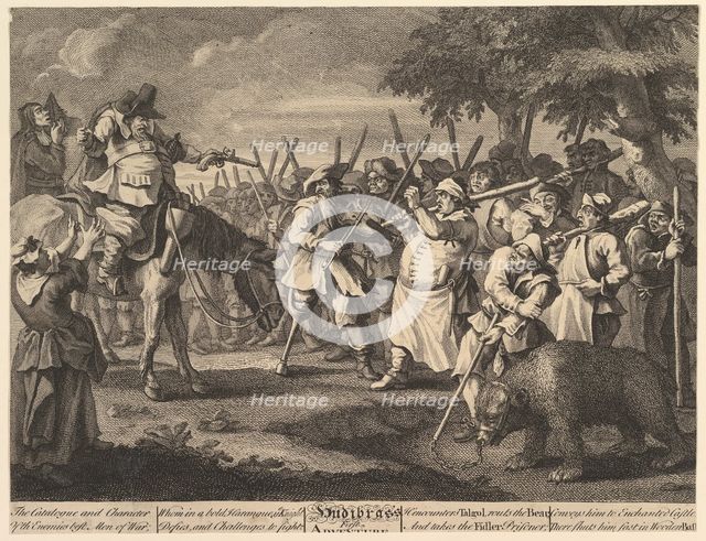 Hudibras' First Adventure (Twelve Large Illustrations for Samuel Butler's Hudi..., February 1725-26. Creator: William Hogarth.