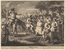 Hudibras First Adventure (Twelve Large Illustrations for Samuel Butler's Hudi..., February 1725-26. Creator: William Hogarth