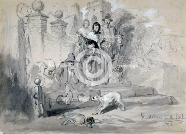 'Hudibras in the Stocks', 1850. Artist: Sir John Gilbert
