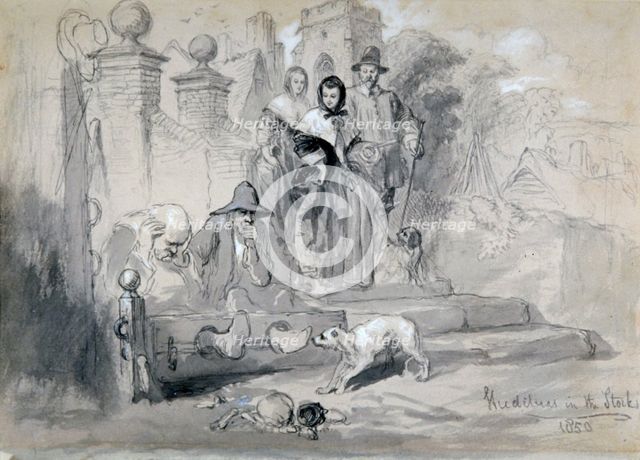 'Hudibras in the Stocks', 1850. Artist: Sir John Gilbert
