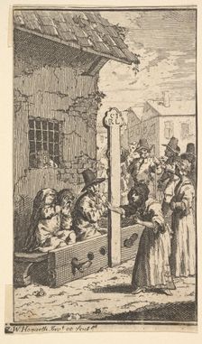 Hudibras in Tribulation (Seventeen Small Illustrations for Samuel Butler's Hudibras, no..., 1721-26. Creator: William Hogarth