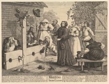 Hudibras in Tribulation (Twelve Large Illustrations for Saumel Butler's Hudibr..., February 1725-26. Creator: William Hogarth