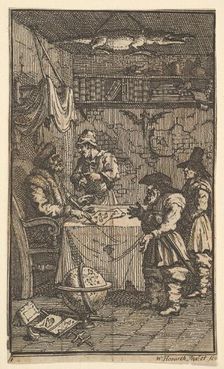 Hudibras Visiting Sidrophel (Seventeen Small Illustrations for Samuel Butler's Hudibras..., 1721-26. Creator: William Hogarth