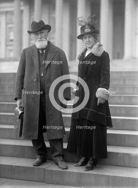 Hudson Maxim with wife Lillian Durban Maxim, 1917.  Creator: Harris & Ewing.