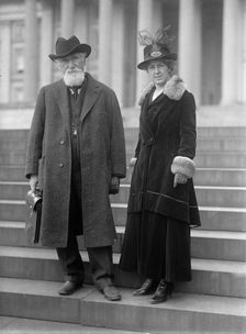 Hudson Maxim with wife Lillian Durban Maxim, 1917. Creator: Harris & Ewing