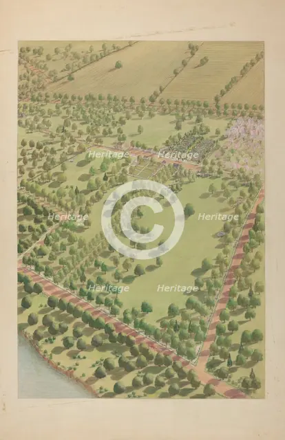 Hudson River Estate, c. 1939. Creator: Virginia Richards.