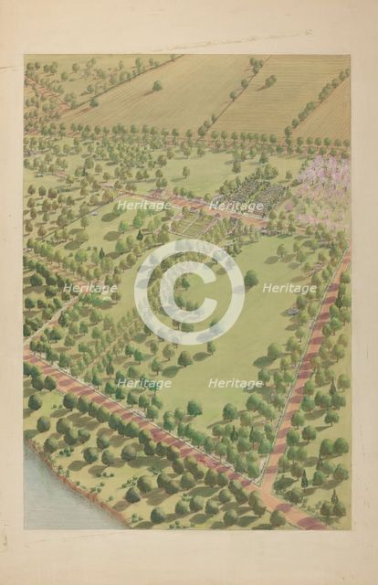 Hudson River Estate, c. 1939. Creator: Virginia Richards.