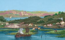 Hudson River Palisades, United States, 1837, (1850). Creator: Jacques Gerard Milbert