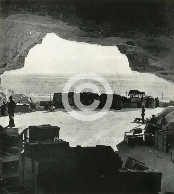 'Huge bombproof stores and repair shops were made from the caves', c1942-1943, (1945). Creator: Unknown.