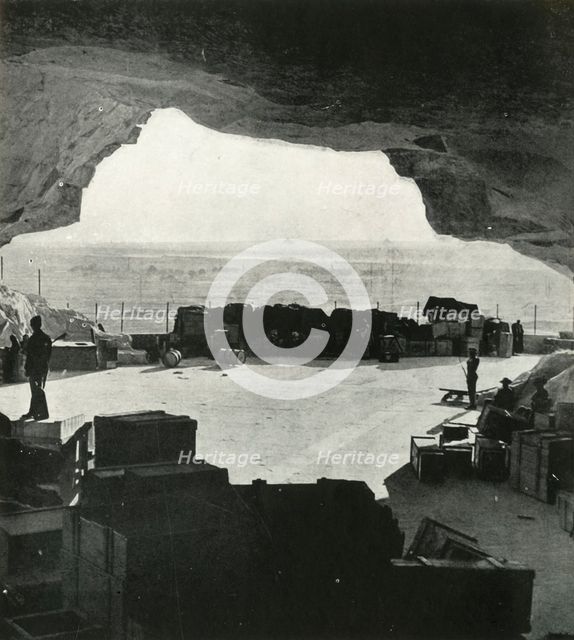 'Huge bombproof stores and repair shops were made from the caves', c1942-1943, (1945). Creator: Unknown.