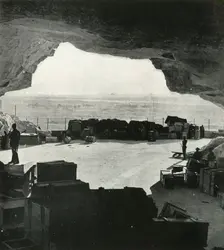 Huge bombproof stores and repair shops were made from the caves c1942-1943, (1945). Creator: Unknown