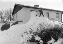 Huge snowdrift after a storm, Landskrona, Sweden, 1978. Creator: Unknown