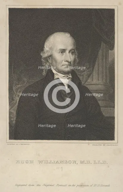 Hugh Williamson, M.D., L.L.D. (1735-1819), 1821. Creator: Asher Brown Durand.