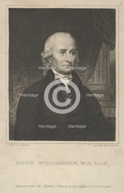 Hugh Williamson, M.D., L.L.D. (1735-1819), 1821. Creator: Asher Brown Durand.