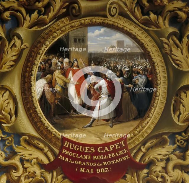 Hugh Capet proclaimed King by the nobles in May 987. Artist: Alaux, Jean (1786-1864)