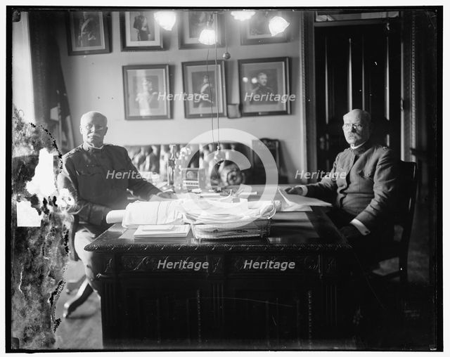 Hugh L. Scott & Tasker H. Bliss at desk, between 1910 and 1920. Creator: Harris & Ewing.