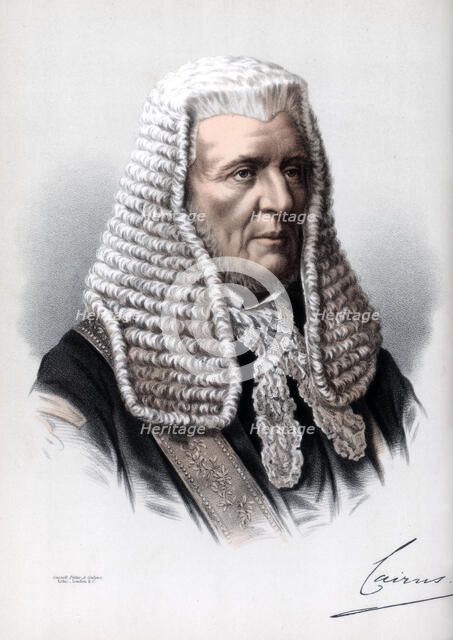 Hugh NcCalmont Cairns, 1st Earl Cairns, Lord Chancellor of Great Britain, c1890.Artist: Cassell, Petter & Galpin