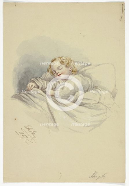 Hugh Sleeping, 1847. Creator: Elizabeth Murray.