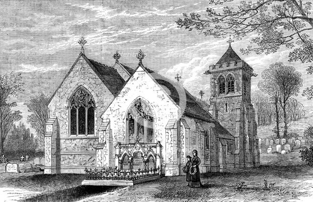 Hughenden Church, with the grave of Lord Beaconsfield, 1881. Creator: Unknown.
