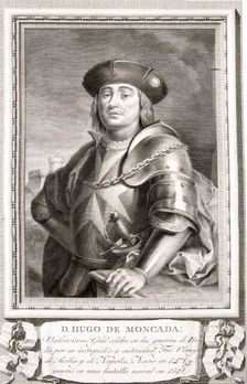 Hugo de Moncada (1478-1528), Spanish general, engraving from the collection Illustrious Men