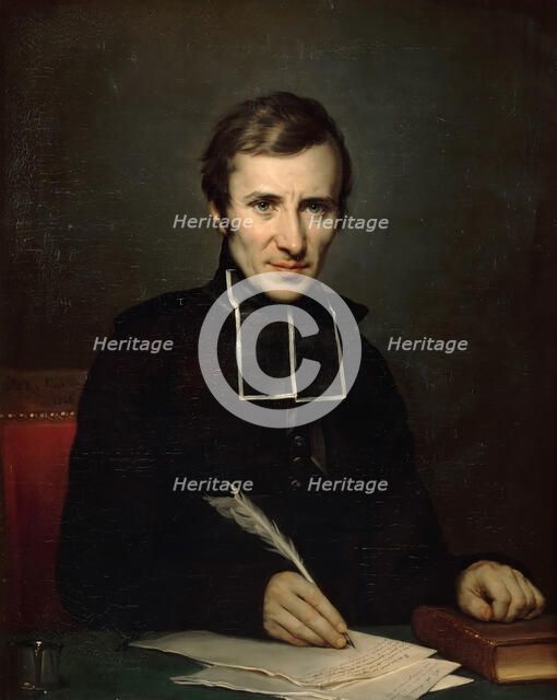 Hugues-Félicité Robert de Lamennais (1782-1854). Artist: Guérin, Paulin (1783-1855)
