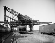 Hulett machine unloading ore, Pennsylvania [Railroad] dock, Buffalo, N.Y., c1908. Creator: Unknown