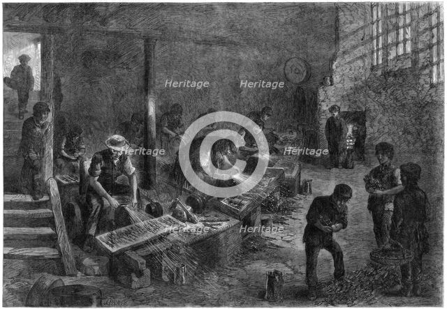 Hull of the fork-grinders, Sheffield steel manufactures, 1866.Artist: Palmer