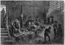 Hull of the fork-grinders, Sheffield steel manufactures, 1866.Artist: Palmer
