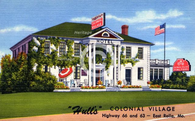 Hulls Colonial Village Hotel, Rolla, Missouri, USA, 1953. Artist: Unknown