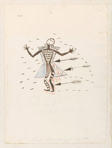 Human figure with arrows, (1855?). Creator: Thomas Bateman