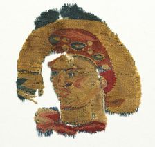 Human Head from a Large Curtain, 300s. Creator: Unknown