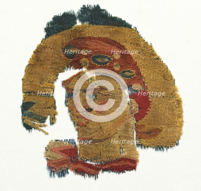 Human Head from a Large Curtain, 300s. Creator: Unknown.